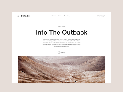 Nomadic - Article Page article article page blog clean concept design minimal ui uiux ux website