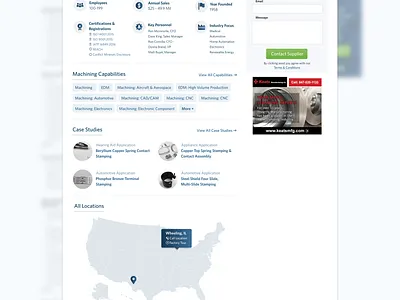 Thomas Company Profile badges blur company profile industrial ligthbox modal ui