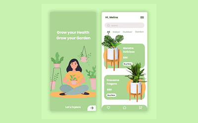 Ui design app design illustration plants ui ux