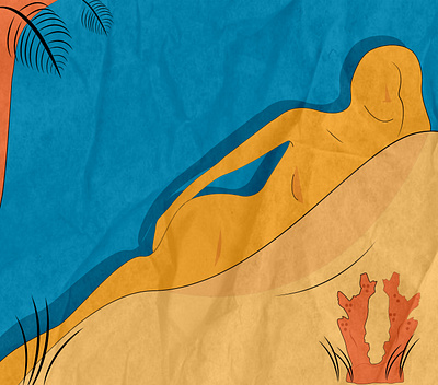 summer mood female illustration mood paper relaxing summer vibes