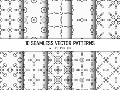 10 seamless geometric ethnic vector patterns art backdrop background clip design ethnic fabric geometric graphic illustration ornament paper pattern pattern design seamless style surface design surface pattern textile vector