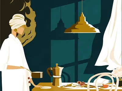 While in between (GLAMOUR Ro, 2020 Summer cover) breakfast character design charcter coffee concept conceptual cooking cover cover art digital editorial editorial illustration holiday illustration kitchen lifestyle lifestyle illustration morning summer woman