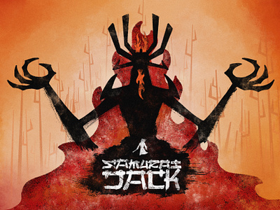 Samurai Jack aku art calligraphy drawing flame graphic design handlettering handwriting illustration lettering logo rough samurai samurai jack texture typography