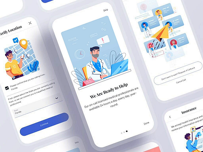 Telelife Mobile App animation app design cinema 4d design digital health health healthcare technology healthtech illustration interaction design mobile app telehealth ui ux video meeting