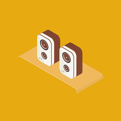 Isometric Speakers design icon illustration illustrator isometric vector