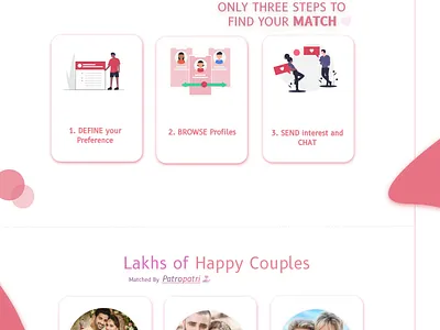 matrimony landing page carousel branding carousel dating design illustration landing page logo love marriage matrimony typography ux vector wedding