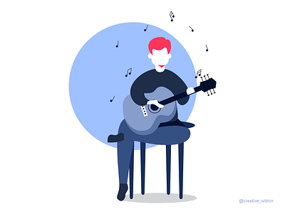 Pandemic Learning - IV adobe illustrator artwork character characterdesign flat design guitar illustration music music app music art musician musicians vector