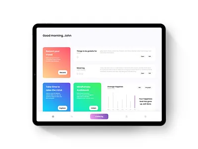 Wellness app apple branding clean colour help ipad mentalhealth minimal modern ui ui design ux wellness