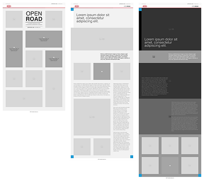 Kia E-Magazine Wireframe Design ui design ux design wireframe wireframe design