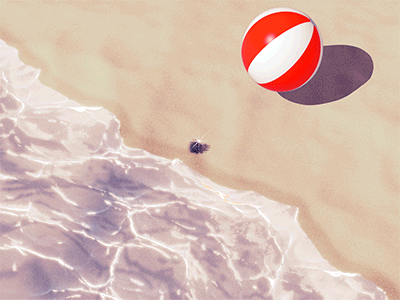 Lucky Summer 2020 after effects ball beach cinema 4d cinema4d deckard977 mauro mason motion design sea sea urchin waves