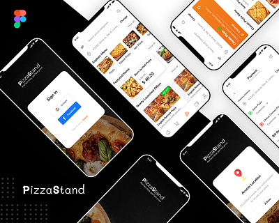 PizzaStand fast foo fast food menu figma food italian itm mobile application mobile ui online booking for food pizza pizza menu tabe book
