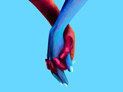 H O L D art cool couple creative digital drawing hand hold holding holding hands illustraion illustrator inspiration love procreate
