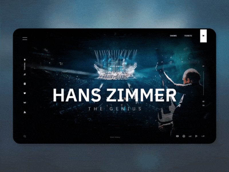 HANS ZIMMER LANDING PAGE CONCEPT design hans zimmer hans zimmer music landingpage minimal music website paulo ferreira designer ui uiuxdesign ux web design webdesign website website concept website design