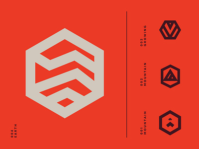 Elemental Logos 2 brand brand identity branding design earth element geometric graphic design icon identity illustration illustrator logo logo design mark red seal set type typography logo