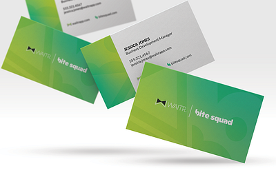 Waitr & Bite Squad Co-Branded Business Card branding business card business card design illustrator logo