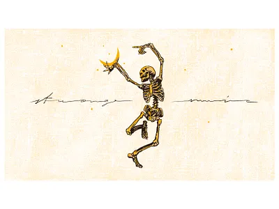 Strange music brand design branding branding design design illustration logo logo design music app music player mystical phonk procreate simple design simple logo skeleton songwriter youtube youtube banner youtube channel youtuber