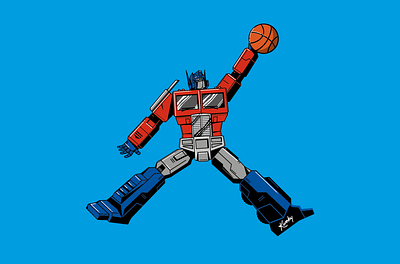 Air Prime autobot basketball illustration jordan jumpman optimus prime robots transformers vector