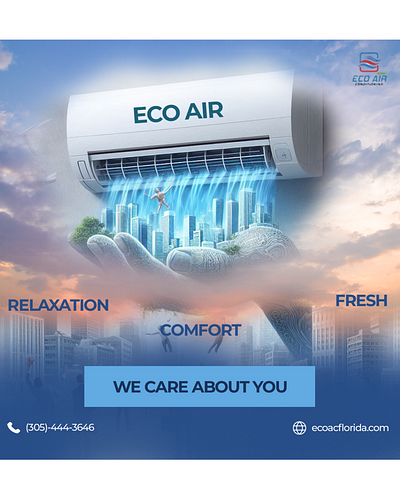 ECO AIR CONDITIONING I SOCIAL MEDIA app branding design graphic design illustration logo typography ui ux vector