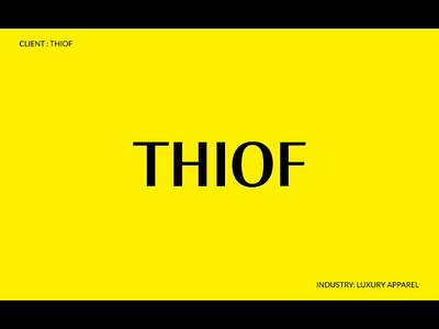 THIOF- LUXURY APPAREL apparel behance branding creative graphic design logofolio logos luxury new portfolio