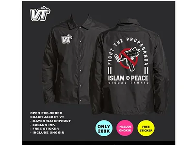 Coach Jacket Visual Tauhid design distrodakwah illustration jacket jacketdesign kaosdakwah muslim tshirtdesign visualtauhid