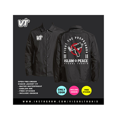 Coach Jacket Visual Tauhid design distrodakwah illustration jacket jacketdesign kaosdakwah muslim tshirtdesign visualtauhid