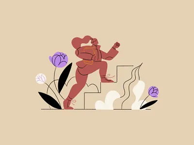 Get in touch! apple pencil character drawing figure flowers form forms get in touch grass illustration ipad pro notes pattern progress running say hi steps woman