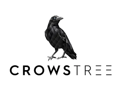 CROWSTREE - Logo Design branding crow crow logo geometric crow geometric logo illustration illustrator logo design polygonal crow polygonal logo