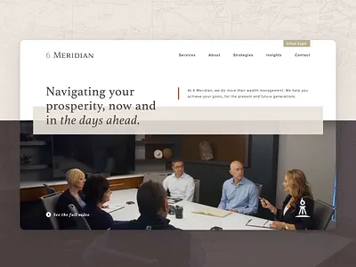 6 Meridian Hero Video branding clean design hero home logo video web website