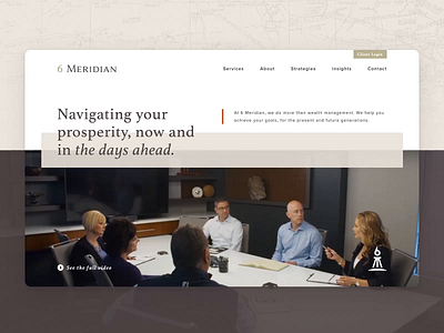 6 Meridian Hero Video branding clean design hero home logo video web website