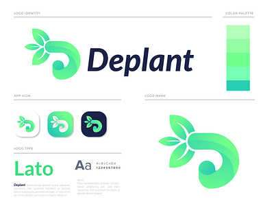 D Letter Logo Design for Deplant abstract agency app brand identity branding concept corporate creative logo d d letter gradient leaf logo letter design letter logo logo designer logo mark logotype minimalism modern plant logo