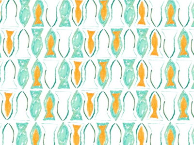 Fishies blue fish fishy illustration ocean orange fish seaside surface pattern design watercolor pattern watercolors yellow fish