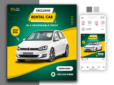 Rent car social media post animation branding design illustration logo logodesign social media banner typography vector website