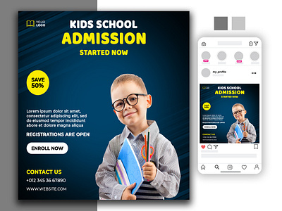 Admission social media post animation branding brochure design flyer illustration logodesign social media banner typography vector