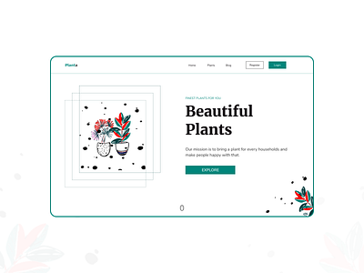 Planta - Landing Page Concept branding design figma flat hero section illustration landing page minimal minimalist plant planting plants ui ui design user interface design web web design