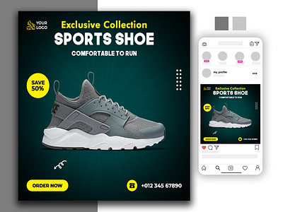 Shoe sale social media post animation branding brochure design illustration logo logodesign social media banner typography website