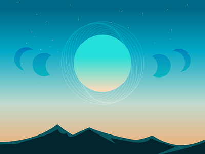 Esoteric Sunset design illustration vector