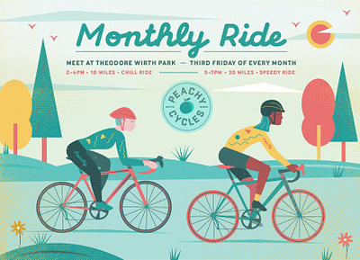 bike rides! art artwork bike bikeshop biking bipoc cycling design illustration minneapolis nature outdoors vector women