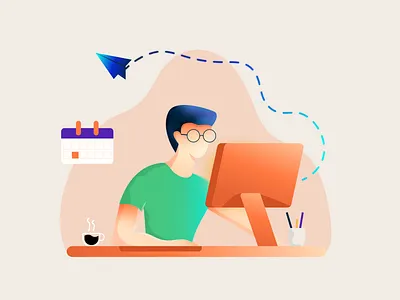 Office time adobe illustrator artwork character characterdesign composition design illustration illustrator monday office office space productivity vector vectordesign