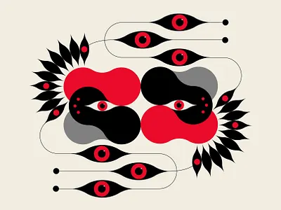 SEEN abstract design black design geometric illustration patterns red vector