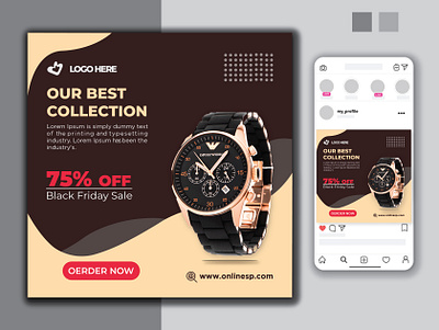 watch advertising design advertising business ads graphic design instagram advertising instagram banner instagram post instagram template linkedin ads social ads social media banner social media design twitter ads watch ads banner