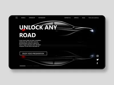 Luxury car web UI design animation app design graphic design illustration design anime illustration vector desert illustrator logo minimal typography ui ux web website xd