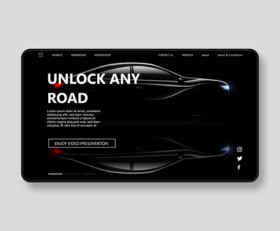 Luxury car web UI design animation app design graphic design illustration design anime illustration vector desert illustrator logo minimal typography ui ux web website xd