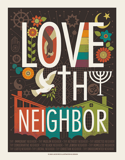 Love Thy Neighbor compassion diversity faith illustration inclusion kindness