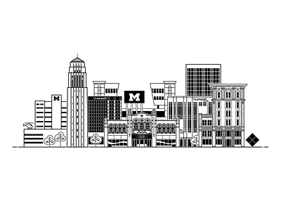 Ann Arbor cityscape illustration