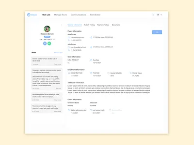 Full Child Profile View clean clean ui profile profile card profile design profile page saas saas app saas design saas website ui ui ux ux uxdesign web web app web app design web application web application design webdesign