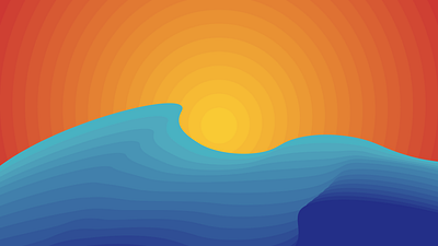 Minimalist sun and waves Desktop wallpaper background cool flat gradient minimal minimalism ocean sea summer sun sunset wallpaper wallpaper design wallpapers waves