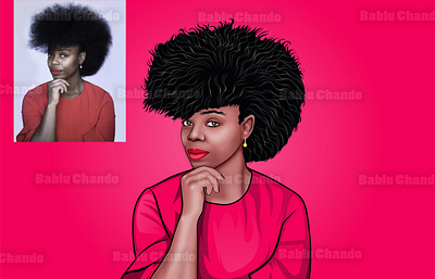 Black girl cartoon portrait avatar black girl caricature cartoon cartoon character cartoon portrait character digital painting digitalart illustration profile picture vector vector portrait