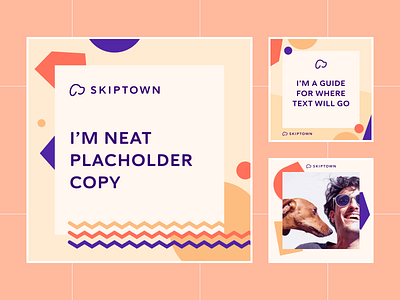 Skiptown Social Media Templates branding confetti facebook guidelines instagram playful shapes social media social media templates