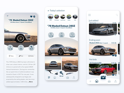 Auction marketplace // App app auction branding cars marketplace marketplace app mobile ui ux