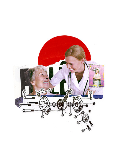 'If you depend on medicine and engineering you will be a new...' art artist artmajeur circle colagem collage collage art collageart collageonpaper contemporary doctor geometric love medicine photography red retro vintage woman women